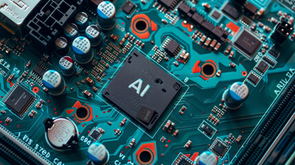 Fototapeta premium artificial intelligence or modern technology high tech background