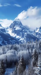 Obraz premium winter mountain landscape