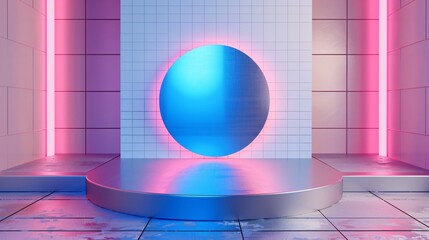 Product Podium Display, Natural Wooden Pedestal with Green Leaves Background, Minimalistic Setting -Generative AI