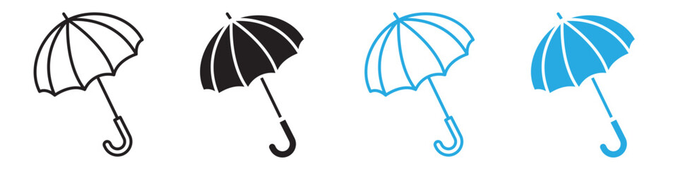 Umbrella icon depicting weather protection and preparedness, ideal for weather forecasts, outdoor activities, and travel gear