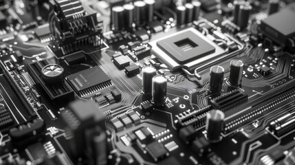 Computer Motherboard Close Up
