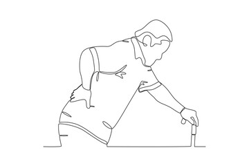Single continuous line drawing of a Man with osteoporosis disease, World Osteoporosis Day concept. One line draw design vector illustration
