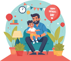 Happy Fathers Day. Vector illustration