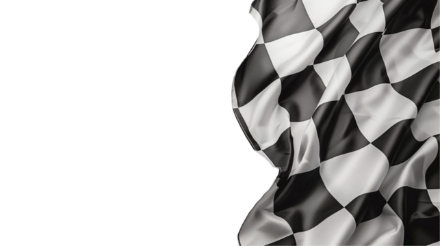Checkered Flag Waving on Transparent Background
