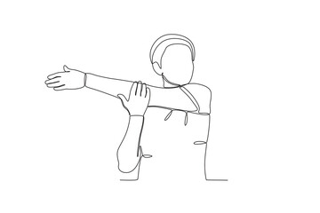 Single continuous line drawing of a Osteoporosis prevention movement, World Osteoporosis Day concept. One line draw design vector illustration