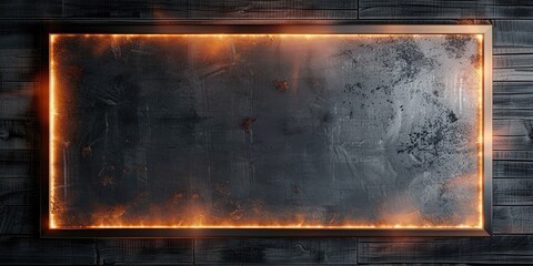 a image of a metal plate with a glowing frame on it