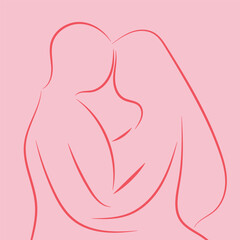 Sketch minimal couple in love drawing line art couple lovely drawn together line love concept with white ioslated background. Abstract,vector,illustration.