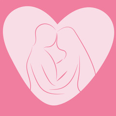 Sketch minimal couple in love drawing line art couple lovely drawn together line love concept with white ioslated background. Abstract,vector,illustration.