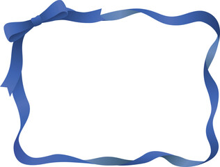 リボンフレーム　青