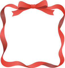 リボンフレーム　赤
