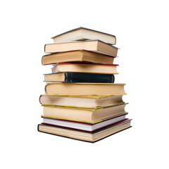 A Stack Of Books Stands As A Testament To Knowledge Against The Blank Canvas