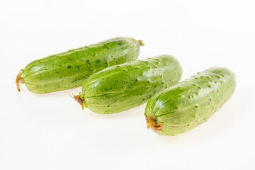 Closeup of cucumber on white background