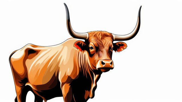 bull isolated on white background