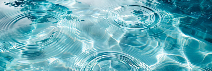 Close-up image of water surface with gentle ripples and concentric rings, capturing the serene and refreshing essence of calm water
