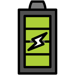 battery charging filled line icon