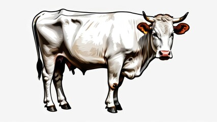 cow isolated on white