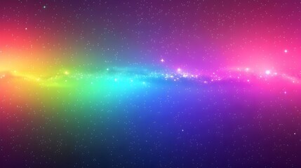 Obraz premium Mesmerizing Neon Gradient Rainbow Galaxy with Luminous Stars on Midnight Blue Backdrop