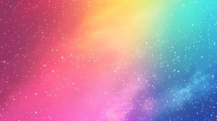 Mesmerizing Neon Gradient Rainbow Lights with Cosmic Galaxies and Sparkling Stars on Minimal Background