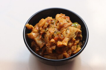 Oyster mushroom masala, pleurotus mushroom curry, cooked in Indian sauce