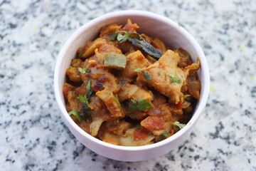 Oyster mushroom masala, pleurotus mushroom curry, cooked in Indian sauce