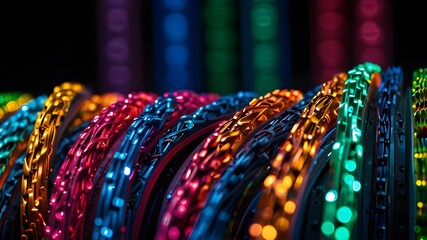 LEDs and colored electrical cables. optical fiber, vibrant hues, a backdrop for technology, and newly developed business trends made possible by generative artificial intelligence