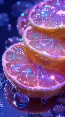 orange and water drops