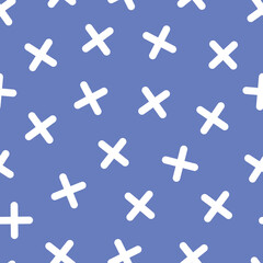 Obraz premium Modern seamless textile pattern with white x shapes
