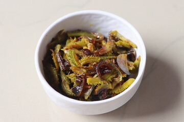 Spiny gourd stir fry, asian food