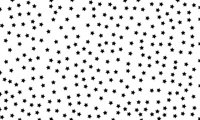 Random star seamless pattern background. Black starry vector. Geometric shape.