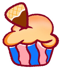 Delicious cakes and cupcakes, snacks for all ages, clipart
