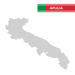 Dotted map of Apulia Region in Italy