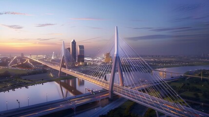 Obraz premium Modern Cable-Stayed Bridge