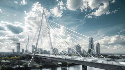Fototapeta premium Modern Cable-Stayed Bridge