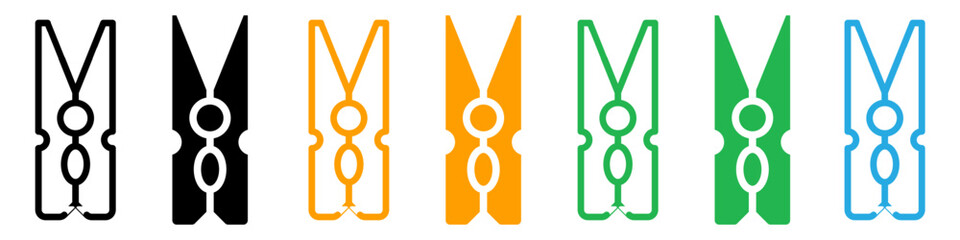 Clothespin icon depicting laundry and drying clothes, suitable for home chores, household management, and cleaning services