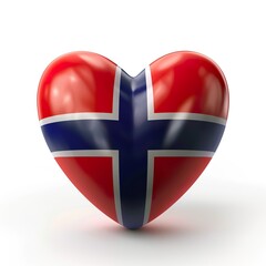Obraz premium 3d heart with the Norway flag on it, white background