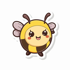 Obraz premium Cute Cartoon Bumblebee Sticker Art Image alphabet education