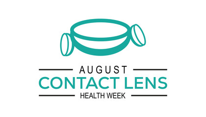 Contact Lens Health Week is observed every year on August.banner design template Vector illustration background design.