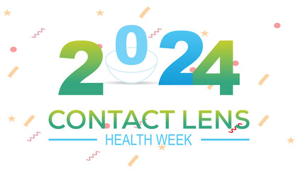 Contact Lens Health Week is observed every year on August.banner design template Vector illustration background design.