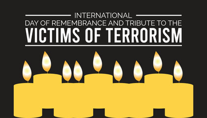 International Day of Remembrance and Tribute to the Victims of Terrorism is observed every year on August.banner design template Vector illustration background design.