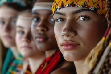 A group of young students from different cultures