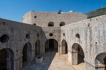 Scenic view of Fort Lovrijenac, Dubrovnik, Croatia on a sunny day