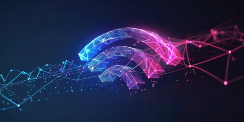 Neon Wi-Fi Signal in Digital Space
