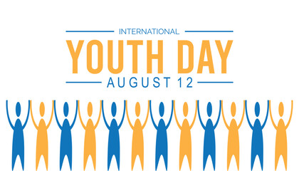 International Youth Day is observed every year on August.banner design template Vector illustration background design.