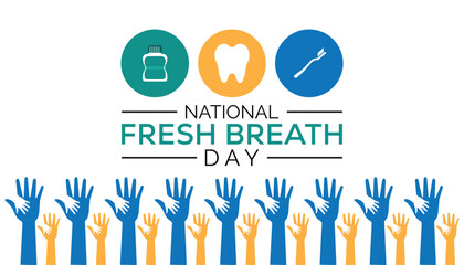 National Fresh breath day is observed every year on August.banner design template Vector illustration background design.