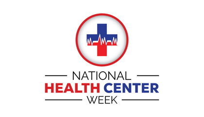 Fototapeta premium National Health Center Week is observed every year on August.banner design template Vector illustration background design.