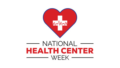 National Health Center Week is observed every year on August.banner design template Vector illustration background design.