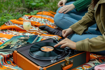 Obraz premium Playing musical instruments in the park