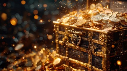 An image of a treasure chest overflowing with gold coins and jewels, symbolizing the incredible savings waiting to be discovered on Black Friday.