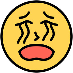 cry filled line icon