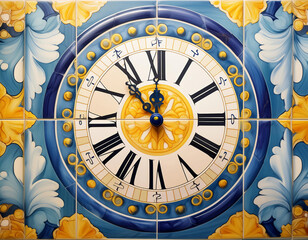 Obraz premium multi-colored majolica clock